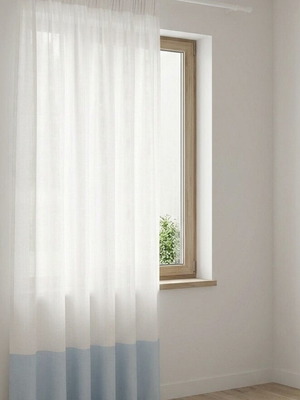 Cotton curtain like new with blue border for children's room