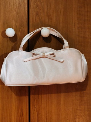 Hunter pink bag with vintage hand mirror gift new