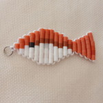Fish keychain with handmade beads new