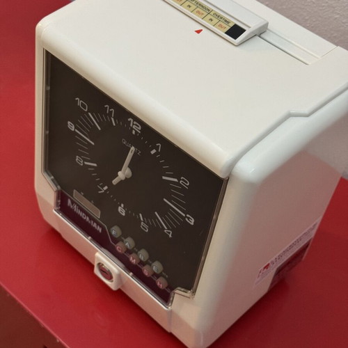 Vintage clock card machine Mindman like new, tabletop