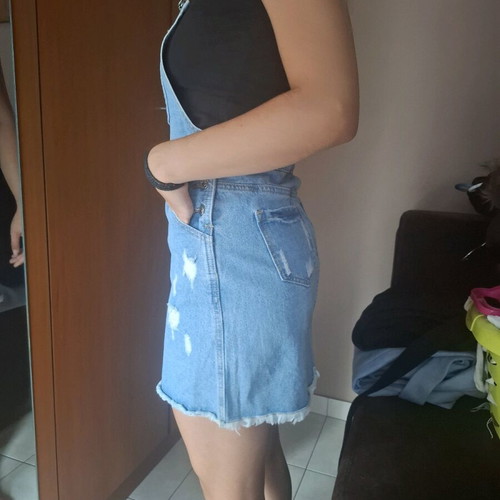 Denim pinup salopette dress like new, light blue