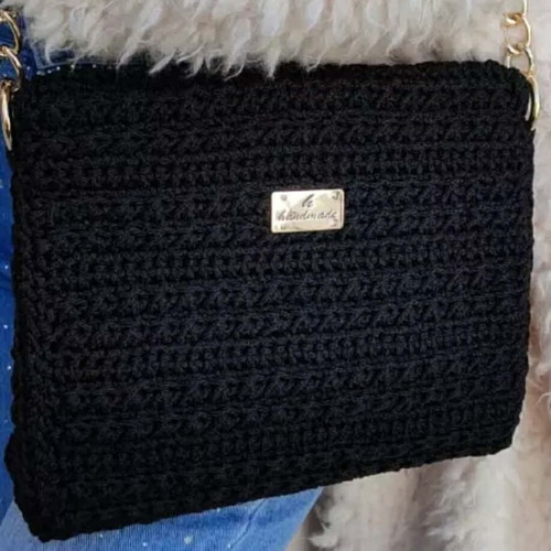 Handmade Bag crossbody black new with gold chain