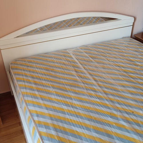 Bedroom set used with double bed, mattress and nightstands