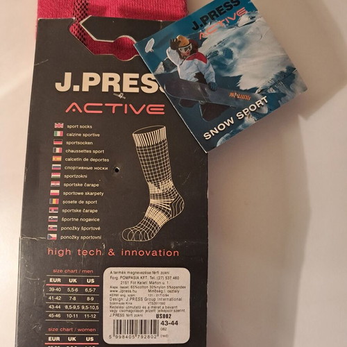 J.PRESS Active men's sports socks for winter sports size 43-44 new