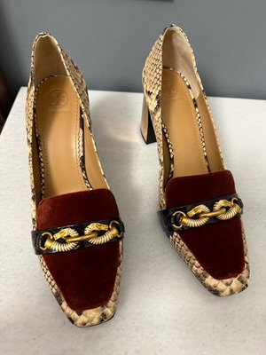 Tory Burch γόβες σαν καινούργιες, κρόκο εφέ και βελούδο, μέγεθος 42