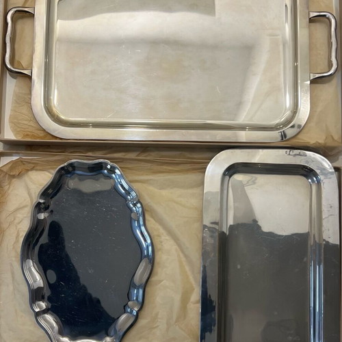Silver-plated serving trays like new, set of 3 pieces