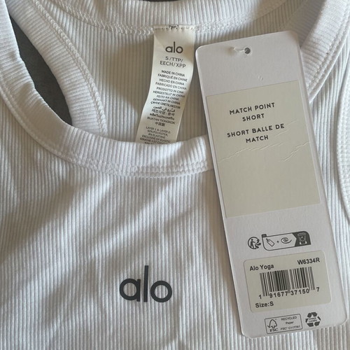Alo ribbed crop top, white
