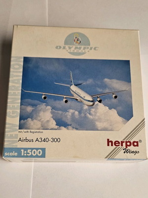 Herpa Olympic Airways Airbus A340-300 μοντέλο diecast σαν καινούργιο με κουτί