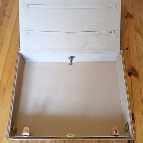 Samsonite suitcase used brown leather 1950s