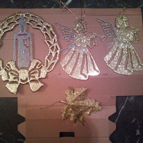 Christmas decorations used for stores, 4 large boxes