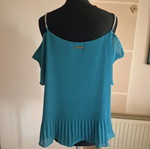 Michael Kors blouse aqua marine with silver shoulder details like new