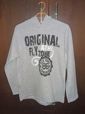 Hoodie gray used for 14 years old, practical medium thickness