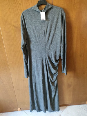 HnM Long Elastic Dress With Shirring New Grey XXL