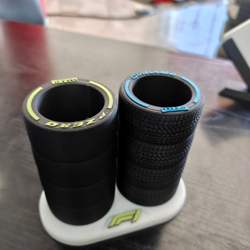 Formula 1 Pencil Holder new with dual compartments and tire design