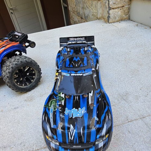 Traxxas Rustler 4x4 VXL RC car used with upgrades and lipo battery