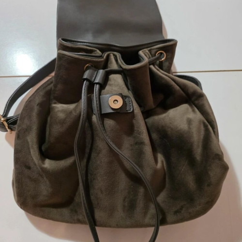 Velveteen khaki backpack like new