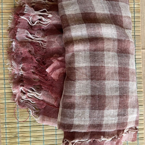Large checked scarf like new, brown and beige