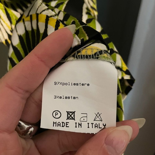 Kontatto dress like new, size M, green and yellow