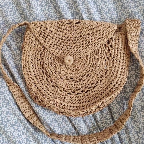 Pull & Bear crossbody bag summer raffia boho ethnic hippy like new
