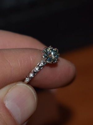 Silver moissanite solitaire ring 1.00 carat lab made new