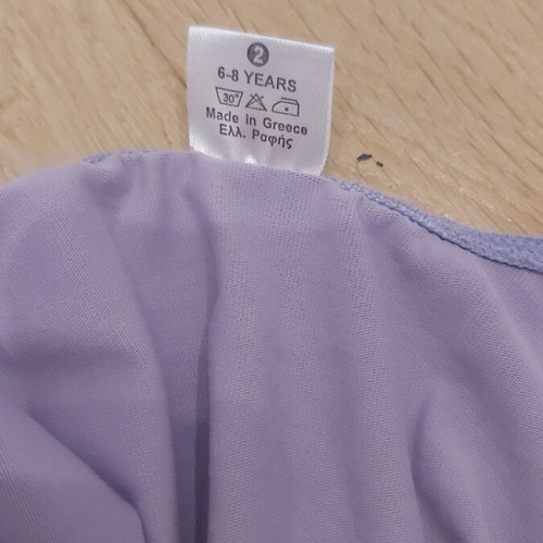 Kids' bodysuits like new, pack of 2, sizes 6-8 years, pink and purple