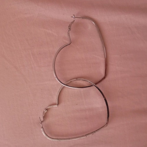 Heart earrings used, silver, with slight side damage