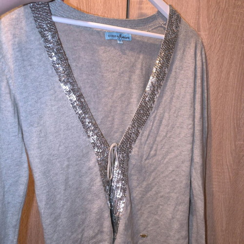 Guess cardigan with sequins gray like new, size S