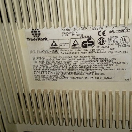 Socos DCM-1588VA used 15" SVGA monitor from 1987 functional