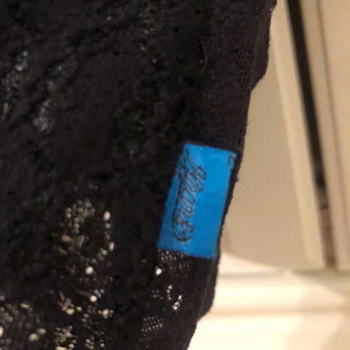 Christian Lacroix black lace top with stand up collar like new
