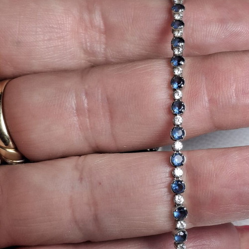 Pandora Riviera bracelet with blue crystals and cubic zirconia
