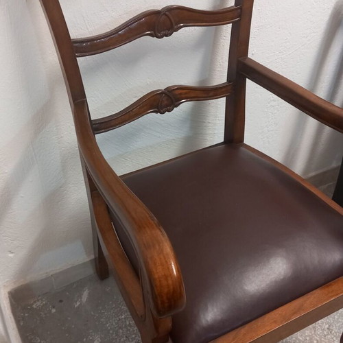 Wooden Queen Anne/Chippendale chair used with leather seat