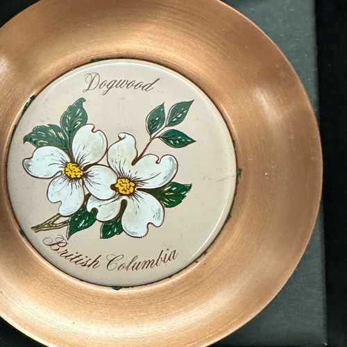 Decorative plates new, set of 4 with dogwood theme