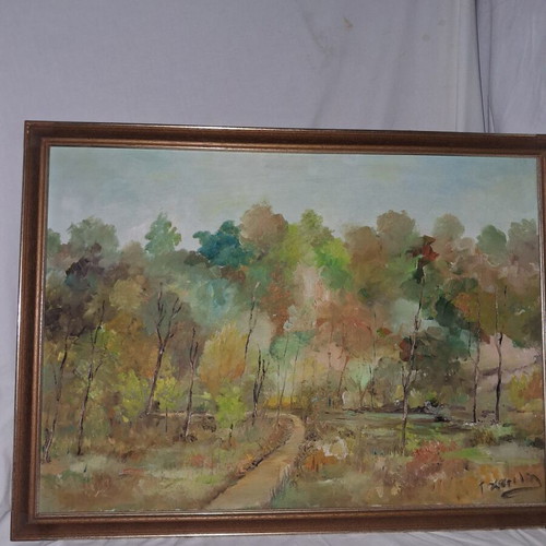 Large oil painting on canvas like new, signed artwork 76×56 cm