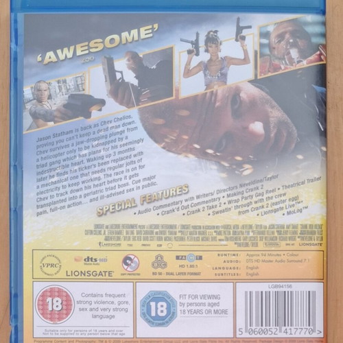 Crank 2 High Voltage Blu-ray with English subtitles