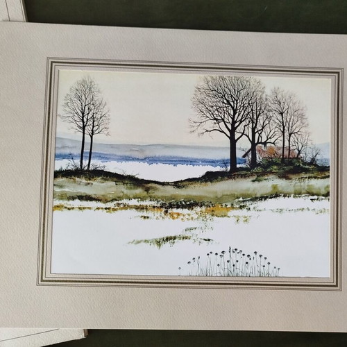 Set of 4 Paesaggi lithographs by Marcello Cassinari refurbished
