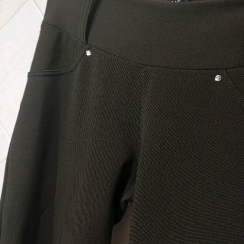Elastic brown leggings pants used with strass details size M