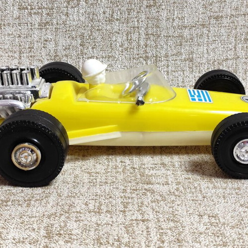 Formula 1 toy car new plastic vintage 70s yellow without box