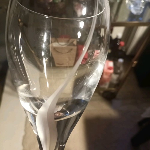 Crystal glasses with design, like new, set of 5