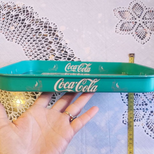 Vintage Coca-Cola metal serving tray used with 1891 calendar design