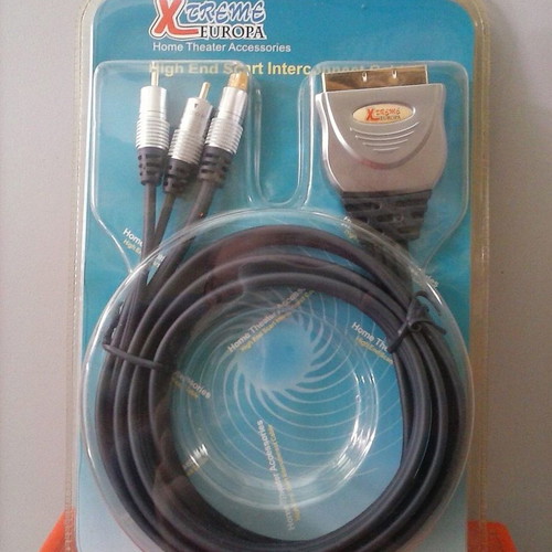 Male Scart cable to 2 x RCA + Male S-Video (1.5m)