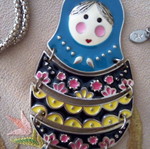Matryoshka pendant with enamel like new, large, multicolored