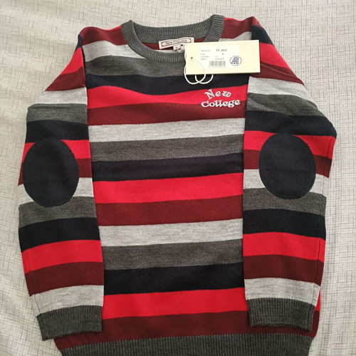 New College sweater for boys with shirt design, new, black and red