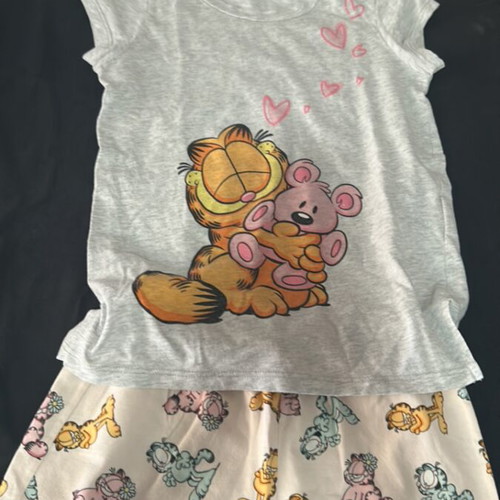 Garfield pajamas girl Benetton like new, gray multicolor