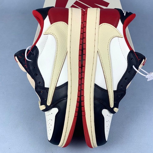 Nike Air Jordan 1 Low Black Red Reverse Swoosh custom sneakers