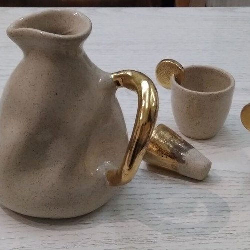 Ypsilotera handmade pitcher and cup set by Theodorou