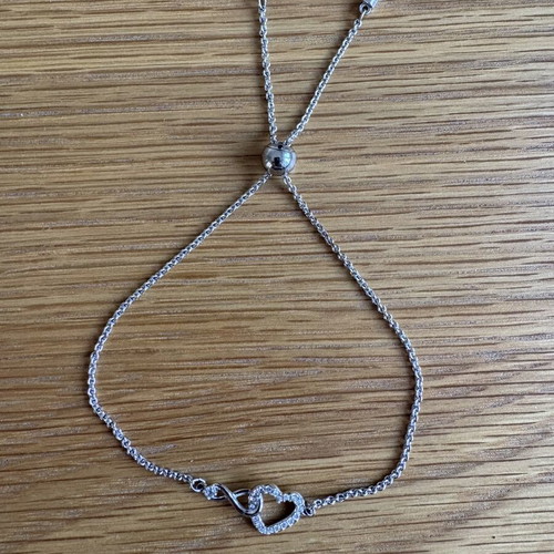 Swarovski Hyperbola Infinity & Heart bracelet, silver finish