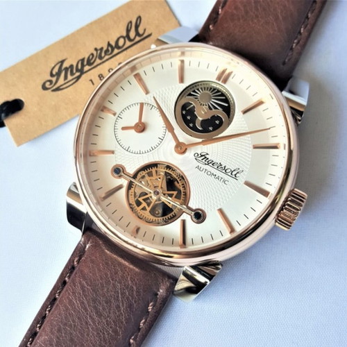Ingersoll men's watch new with double moon mechanical movement