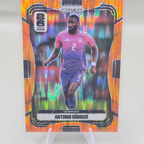 2026 Panini Prizm FIFA World Cup Antonio Rüdiger Orange Prizm card
