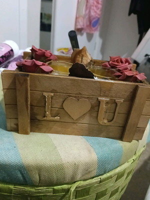 Wooden decorative candle holder used