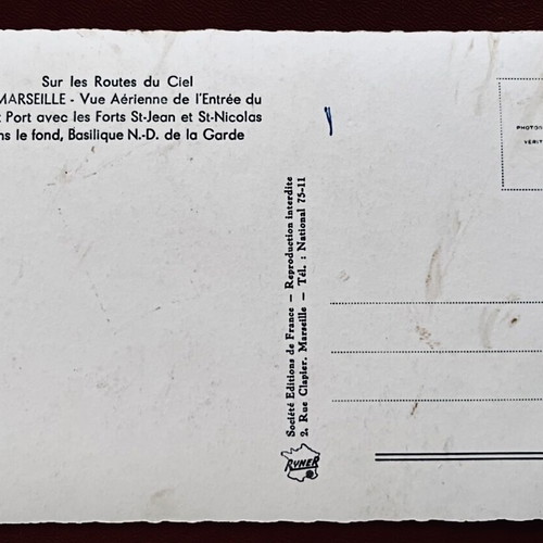Καρτποστάλ αεροφωτογραφία 1950 παλιό λιμάνι Μασσαλίας αχρησιμοποίητη